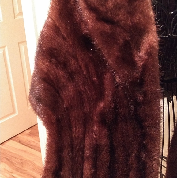Vintage 1960s Mink Fur Red/Brown Long Stole A- Con - Picture 4 of 8